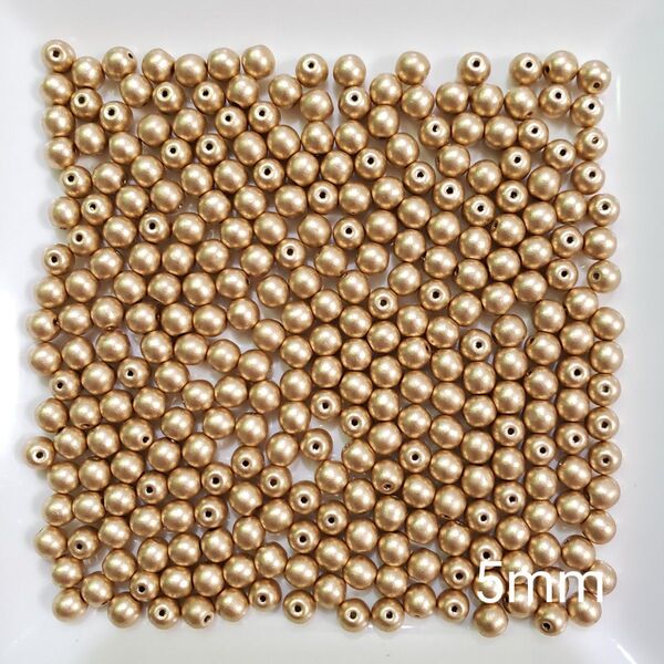 チェコビーズ ラウンド 5mm 300コ マットゴールド