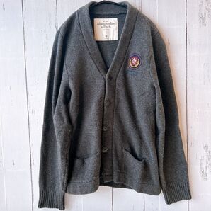 希少デザイン★アバクロンビー&フィッチ カーディガン 長袖 M グレー アバクロ