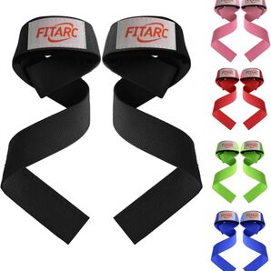 ウェイトリフティング用 リフティングストラップ パワーリフティング デッドリフティング用 筋トレ トレーニング ブラック