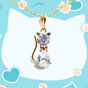 CZネックレス(金猫