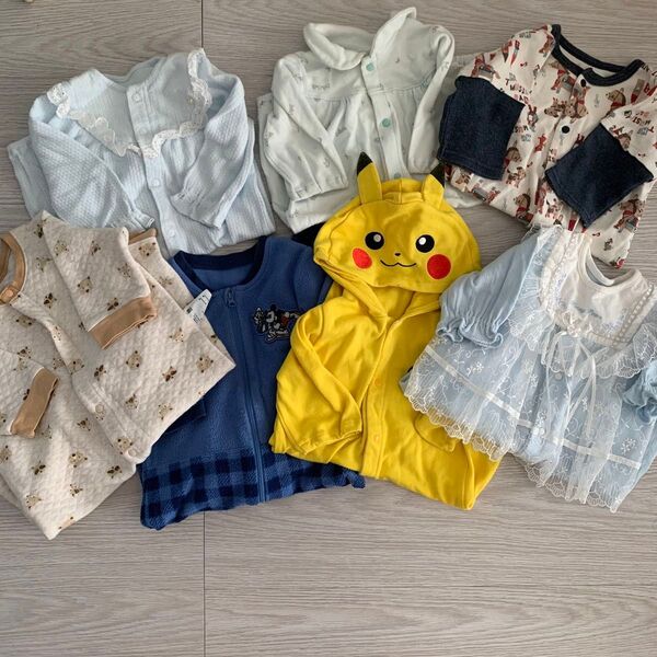 ベビー服 ロンパース カバーオール 退院着 UNIQLO 70 60 まとめ売り セレモニードレス ミッキー ピカチュウ