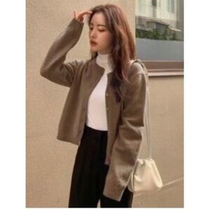 SHEIN ニットカーディガン 長袖カーディガン 淡色