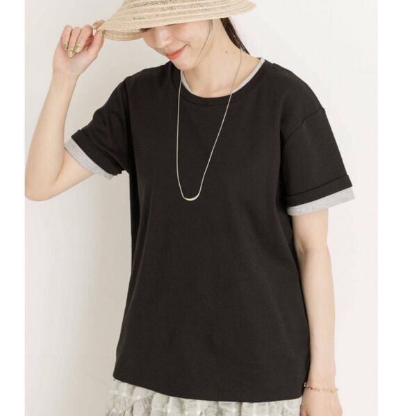 美品 レイヤード風Tシャツ ブラック URBAN RESEARCH