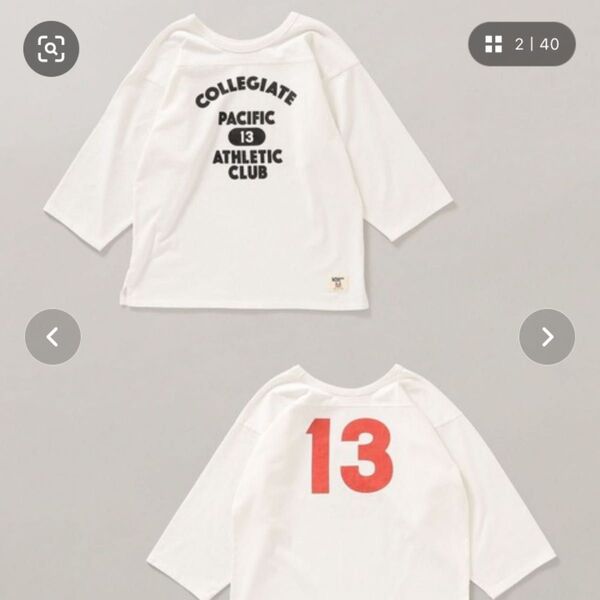 美品 試着のみ!2wayカレッジプリント フットボールTシャツ ships 別注 七分丈Tシャツ