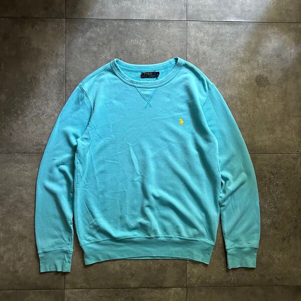 ラルフローレン スウェット 水色 M 前V