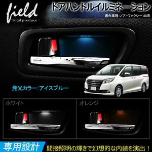 『FLD0091』トヨタ ノア/ヴォクシー/エスクァイア 80系 ドアハンドル LED増設キット 検索:専用設計 ドアイルミ インナーハンドル