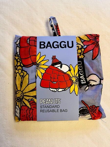 新品 BAGGU バグ スヌーピー PEANUTS フローラル エコバッグ