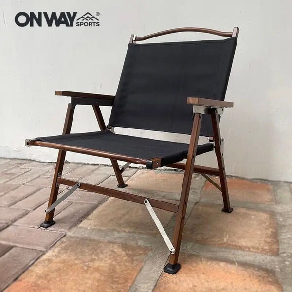 ONWAY SPORTS コットンローチェア OW-56C 収納ケース付 ブラック フォールディングローチェア カーミットチェア