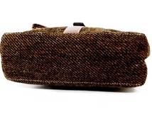 即決★DEUX MONCX Harris Tweed 別注★レザーコンビショルダーバッグ デュモンクス ハリスツイード コラボ メンズ 深緑 本革 カバン 本皮_画像7