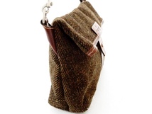 即決★DEUX MONCX Harris Tweed 別注★レザーコンビショルダーバッグ デュモンクス ハリスツイード コラボ メンズ 深緑 本革 カバン 本皮_画像4