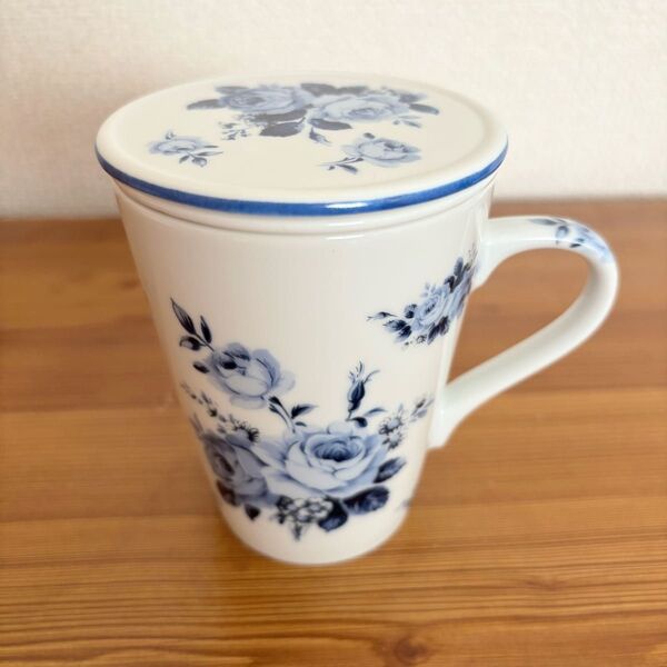 Demain Blue Rose ドマン ブルーローズ 茶漉し付きマグカップ