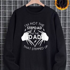【新品】 L メンズ トレーナー ストリート 黒 オーバーサイズ DAD パパ プリントトレーナー