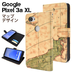 【送料無料】グーグルピクセル3a Google Pixel 3a XL ケース グーグル ピクセル スリーエー 3エー 手帳ケース マップデザイン手帳型ケース