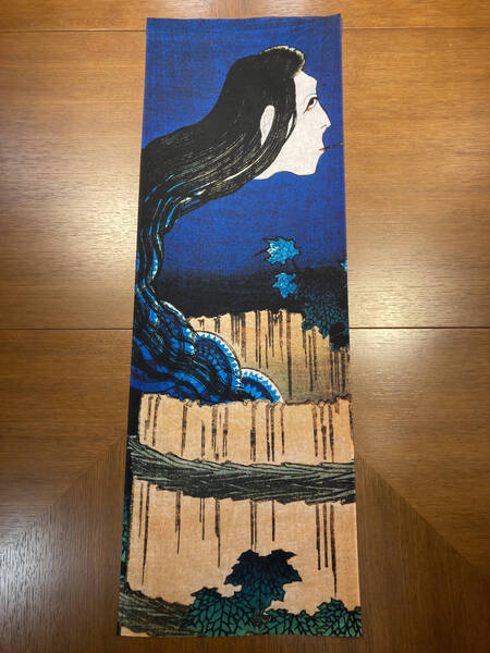 葛飾北斎 手ぬぐい 浮世絵 百物語 さらやしき 手拭い サイズは約96cm 35cm