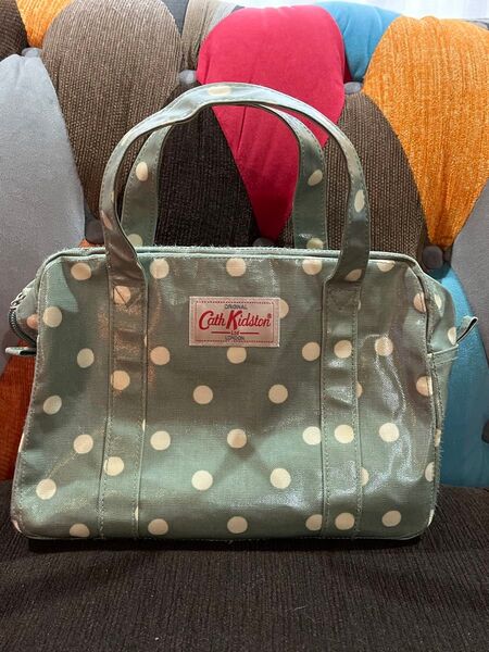 Cath Kidston ミニボストンバッグ 水玉 グリーン