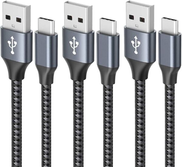 USB Type C ケーブル 【3本セット 1m/1m/2m】3A 急速充電 cタイプ