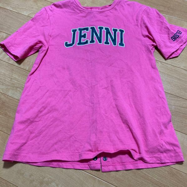 sister JENNI☆バックボタンTシャツ☆150☆後ろスリット☆ロゴデザイン☆即購入可能☆送料込み☆訳あり
