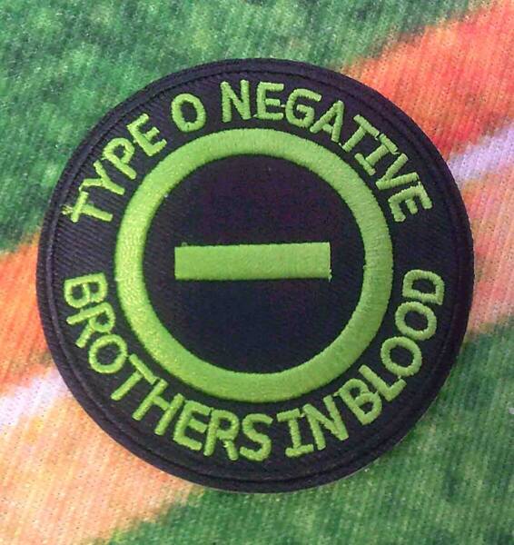 《黒緑円TON》新品『TYPE O NEGATIVE』 アメリカ タイプ・オー・ネガティヴ ヘヴィメタル ゴシックメタル 刺繍ワッペン◆音楽ミュージック
