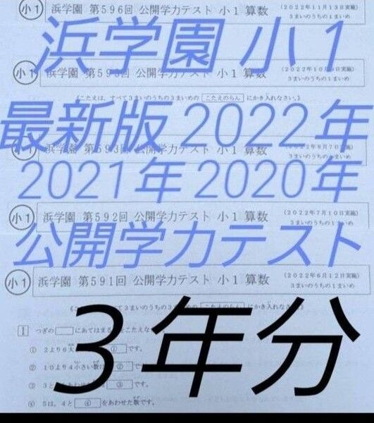浜学園 小1 3年分 公開学力テスト 算数 国語 フルセット