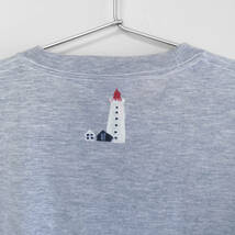 メンズ Tシャツ Lサイズ 灯台柄 手描きTシャツ カジュアル ハウス 絵本 北欧 クリスマス_画像4