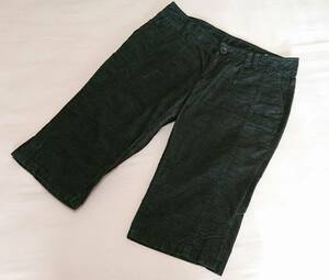 ② tag attaching new goods *MK Michel Klein * large size * cropped pants * black * cotton pie ru. small corduroy . movement. exist design *