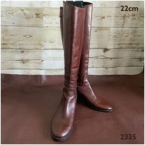 ルカグロッシ【22cm位】ロングブーツ☆クリーニングお手入れ済2335