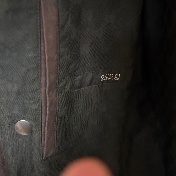 グッチ GUCCI 革ジャン 革 ジャンパー 黒 ブラック メンズ