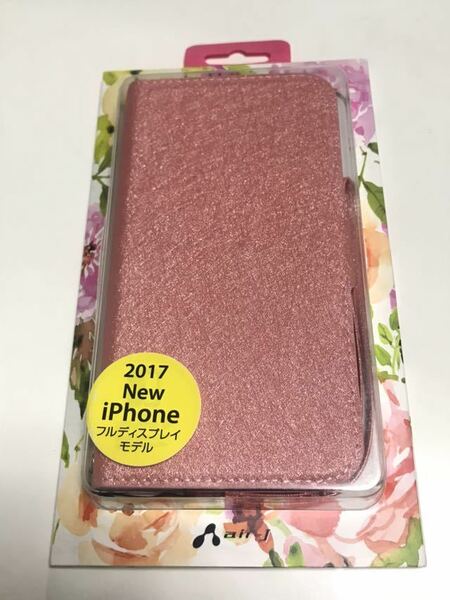 匿名送料込み iPhoneX用カバー 手帳型 シャイニースリムブックタイプケース ピンク pink 新品 iPhone10 アイホンX アイフォーンX/DY1