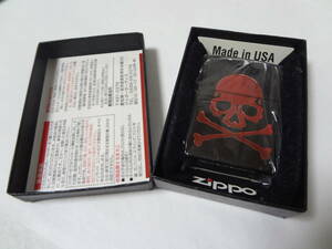 スカル レッド デザイン 5面加工 ZIPPO 展示未使用品