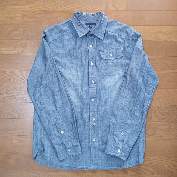 034【即決・送料無料】TOMMY HILFIGER トミーフィルフィガー 長袖シャツ ボーイズXL ブルー系