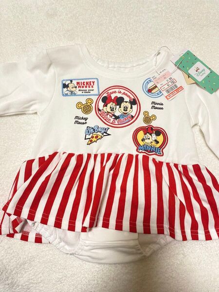 【新品】リトシー ミッキーミニーロンパース 70〜80センチ