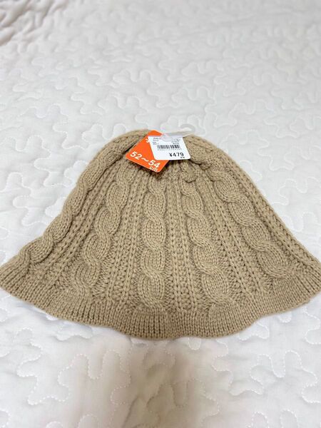 【タグ付き新品未使用品】西松屋 ニット帽子 ピンク、アイボリー 52〜54cm
