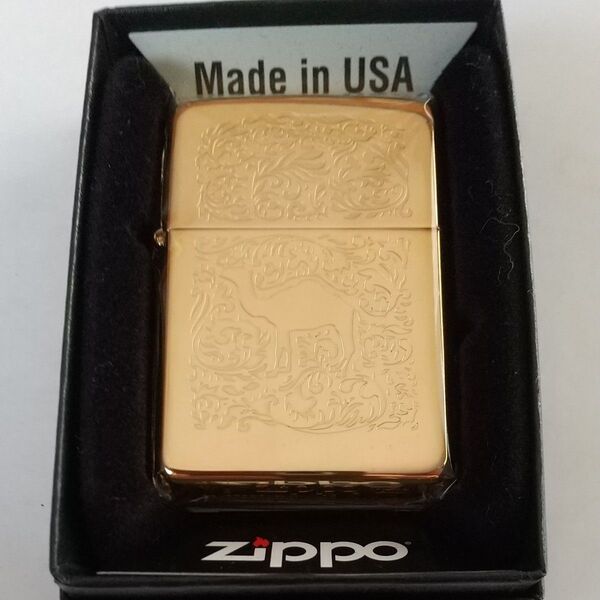 ZIPPO ライター キャメル CAMEL 両面彫刻 ゴールド 送料無料