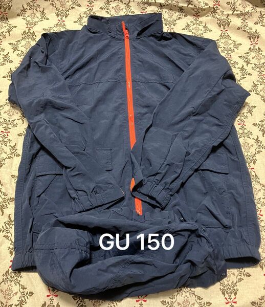 中古破損あり GU マウンテンパーカ 150サイズ KIDS(男女兼用) ナイロンジャケット ウィンドブレーカー ジーユー 上着