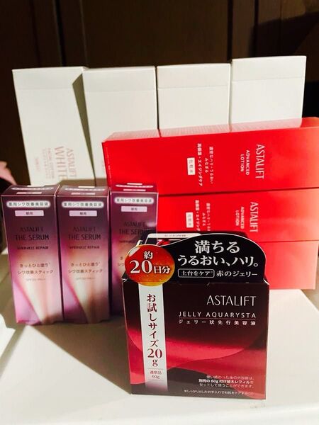 【総額約31500円相当】アスタリフトセット ジェリーアクアリスタ アドバンスドローション ザ セラム リンクルリペア コットン