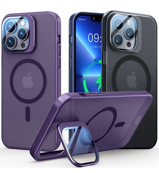 iPhone 13 Pro用ケース レンズ保護+スタンド一体 MagSafe対応