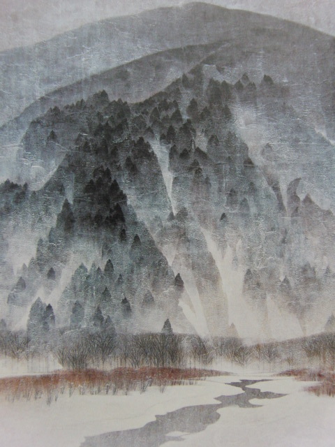 Hiroyasu Saito, [Chirorokawa], De un raro libro de arte enmarcado., Buen estado, Nuevo con marco, pintor japonés, gastos de envío incluidos, cuadro, pintura al óleo, Naturaleza, Pintura de paisaje