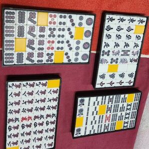 Lサイズ 麻雀牌 一式 特大 マージャンパイ 点数棒 赤牌入り まーじゃんぱい 牌 点棒 麻雀一式セット ジャンボ Lサイズ 大型