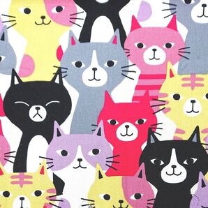 *358*大きなねこ柄生地 はぎれ