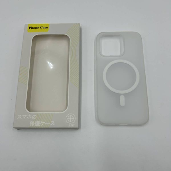 For iPhone 15 Pro 用 ケース 半透明 マグネット搭載 ワイヤレス充電 耐衝撃 耐久性 全面保護 指紋防止 ストラップホール付き A3007