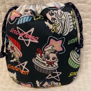 No.226 スノーマン ミニ巾着袋 ハンドメイド コスメポーチ