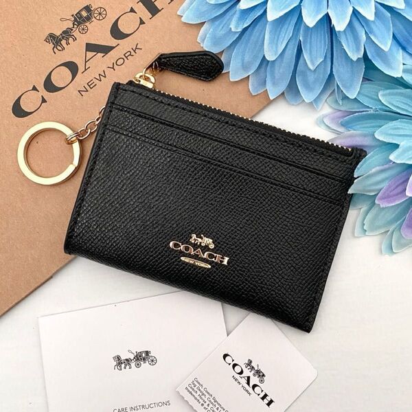 【新品】COACH(コーチ) ブラック レザー コインケース