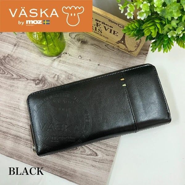 VASKA by moz ベスカバイモズ カリオン ラウンドファスナー長財布 ブラック(BK) VS-0131