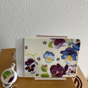 定期入れリール付き デコパージュ すみれ