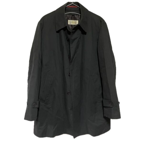 BACOS メンズコート ジャケットブラックステンカラー Lサイズライナー付き