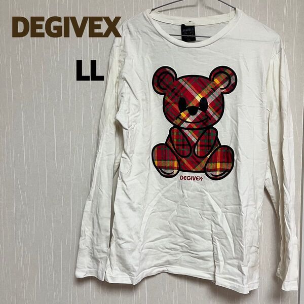 Tシャツ 白 ホワイト カットソー L L トップス メンズ クマ DEGIVEX DVX