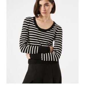 【美品】pennyblack ボーダーニット 長袖 リネン コットン ニット 長袖 セーター