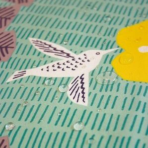 アクアドロップリサイクル 風呂敷 三巾約100cm kata kata ハチドリ グリーン (撥水加工) 【むす美】