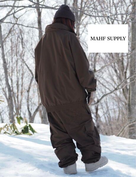 【完売商品】MAHF SUPPLY 23-24レイジーワイドカーゴ L ブラウン カーゴパンツ スノーボードウェア