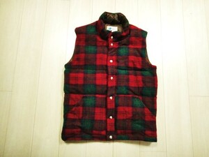 * special order! Crescent Crescent. wool down vest!* check pattern *tsui-to ground 